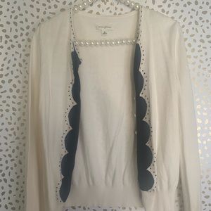 Banana Republic White & Black Cardigan